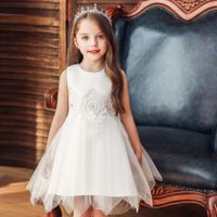 New Children's Dress Princess Dress Girls Wedding Dress Puffy Net Yarn Flower Girl Dress With Bow Veil main image 6