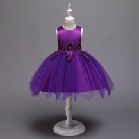 New Children's Dress Princess Dress Girls Wedding Dress Puffy Net Yarn Flower Girl Dress With Bow Veil main image 4