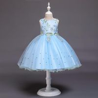 Children's Wedding Dress Princess Skirt Girl Host Catwalk Dress Summer Embroidered Sleeveless Dress main image 5