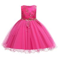 Children's Wedding Dress Princess Skirt Girl Host Catwalk Dress Summer Embroidered Sleeveless Dress main image 3