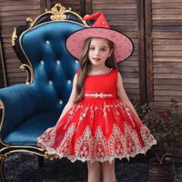 Croix-frontière Nouvelle Arrivée 2022 Filles Princesse De Robe Robe Enfants Robe De Noël Halloween Performance Costume Envoyer Sorcière Chapeau main image 3