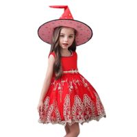Grenz Überschreitende Neue 2022 Mädchen Prinzessin Kleid Kleid Kinder Kleid Weihnachten Halloween Show Kleid Kostenlose Hexenhut main image 5