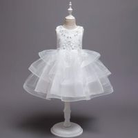 New Children's Dress Princess Dress Flower Girl Wedding Dress Tutu Skirt Girl Show Costume sku image 1