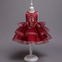 New Children's Dress Princess Dress Flower Girl Wedding Dress Tutu Skirt Girl Show Costume sku image 4