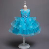 New Children's Dress Princess Dress Flower Girl Wedding Dress Tutu Skirt Girl Show Costume sku image 11