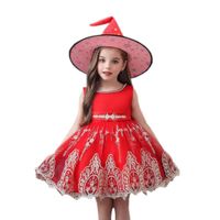 Grenz Überschreitende Neue 2022 Mädchen Prinzessin Kleid Kleid Kinder Kleid Weihnachten Halloween Show Kleid Kostenlose Hexenhut sku image 3