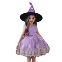 Grenz Überschreitende Neue 2022 Mädchen Prinzessin Kleid Kleid Kinder Kleid Weihnachten Halloween Show Kleid Kostenlose Hexenhut sku image 12