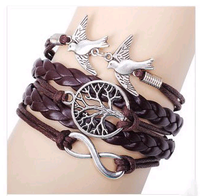 Vintage Tree Of Life Bracelet Bird Alloy Accessories Handmade Multilayer Woven Bracelet main image 1