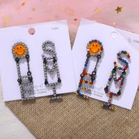 Korean New Fashion Creative Letters Exquisite Diamond Smiley Earrings Women main image 2