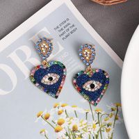 New Jewelry Fashion Temperament Heart Stud Earrings Creative Diamond Jewel Eye Earrings main image 6
