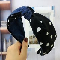 Korean New Hair Accessories Simple Middle Knot Headband Hit Color Wave Point Hair Hoop Women main image 3