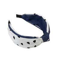 Korean New Hair Accessories Simple Middle Knot Headband Hit Color Wave Point Hair Hoop Women main image 6