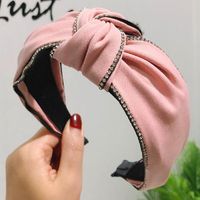 New High-end Boutique Hair Accessories Korean Double Drain Drill Middle Knot Wide Headband Creative Women&#39;s Hair Band main image 3