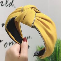 New High-end Boutique Hair Accessories Korean Double Drain Drill Middle Knot Wide Headband Creative Women&#39;s Hair Band main image 4