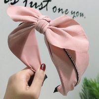 Korean Bow Creative High-end Hair Accessories Korean Rhinestone Headband Wide Edge Non-slip Fabric Hair Hoop Women main image 1