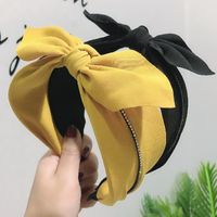 Korean Bow Creative High-end Hair Accessories Korean Rhinestone Headband Wide Edge Non-slip Fabric Hair Hoop Women main image 5