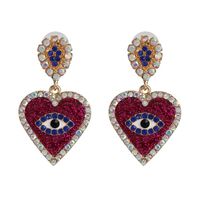 New Jewelry Fashion Temperament Heart Stud Earrings Creative Diamond Jewel Eye Earrings sku image 1
