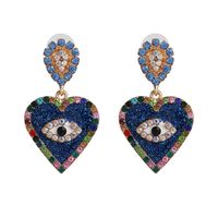 New Jewelry Fashion Temperament Heart Stud Earrings Creative Diamond Jewel Eye Earrings sku image 2