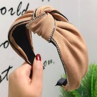 New High-end Boutique Hair Accessories Korean Double Drain Drill Middle Knot Wide Headband Creative Women&#39;s Hair Band sku image 5
