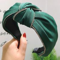 New High-end Boutique Hair Accessories Korean Double Drain Drill Middle Knot Wide Headband Creative Women&#39;s Hair Band sku image 6