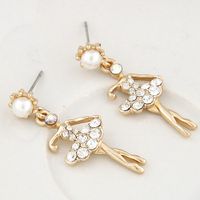 Korean Fashion Sweet Flash Diamond Ballet Girl Temperament Earrings main image 1