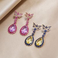 S925 Silver Pin Haotite Light Luxury Retro Earrings Fashion Butterfly Water Drop Trend Personality Earrings main image 1
