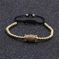 Mongolian Copper Micro Inlaid Zircon Diamond Ball Bracelet Long Tube Woven Bracelet main image 4