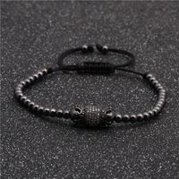 Mongolian Copper Micro Inlaid Zircon Diamond Ball Bracelet Long Tube Woven Bracelet main image 5