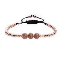 Explosion Style Copper Zircon Woven Adjustable Bracelet Copper Micro Inlay Zc Diamond Ball Bracelet main image 2