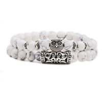 Grenz Überschreiten Der E-commerce-schmuck Weiß-türkis-eule-buddha-kopf-bogen Rohr Anzug Armband Löwenkopf-geister Kopf-perlen Armband main image 1