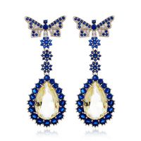 S925 Silver Pin Haotite Light Luxury Retro Earrings Fashion Butterfly Water Drop Trend Personality Earrings sku image 2