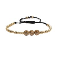 Explosion Style Copper Zircon Woven Adjustable Bracelet Copper Micro Inlay Zc Diamond Ball Bracelet sku image 1