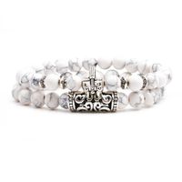 Búho Turquesa Blanco Conjunto De Codo Con Cabeza De Buda Pulsera Con Cabeza De León Pulsera Con Cuentas De Fantasma sku image 15