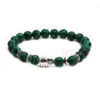 Malachite Owl Buddha Head Codo Set Pulsera Lion Head Elephant Beaded Bracelet sku image 3