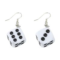 Trendy Funny Fun Dice Earrings Retro Fashion Ear Stud Earrings sku image 1