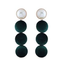 Fashion Metal Simple Wild Pearl Velvet Earrings main image 5