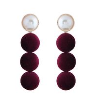 Fashion Metal Simple Wild Pearl Velvet Earrings main image 6