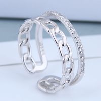 Delicate Korean Fashion Sweet Card Cubic Zircon Woven Open Ring main image 3
