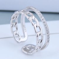 Delicate Korean Fashion Sweet Card Cubic Zircon Woven Open Ring sku image 2