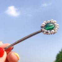 Emerald Classic Pearl Hair Clip Pop Full Diamond Bb Clip Fairy Girl Side Clip main image 4