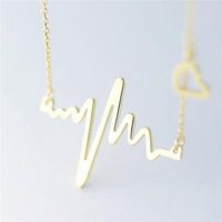 Wave Clavicle Chain Ecg Necklace Heart Frequency Pendant Necklace Heart Chain Necklace Wholesale main image 5