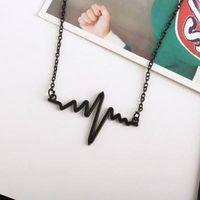 Wave Clavicle Chain Ecg Necklace Heart Frequency Pendant Necklace Heart Chain Necklace Wholesale main image 4