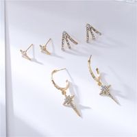 Hot Sale Diamond Cross Paw Earrings Accessories Wholesale main image 5