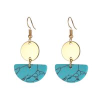 Européen Et Américain Bijoux À La Mode Unique Demi-cercle Trois Couleurs Turquoise Ronde Géométrique Boucles D'oreilles Gouttes Pour Les Oreilles Vente Chaude À  Femmes main image 1