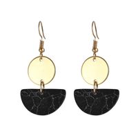 Jewelry Trend Semicircle Tricolor Turquoise Disc Geometric Earrings main image 3