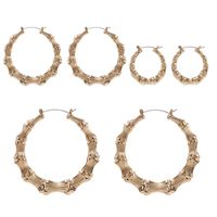 Hot Sale Women&#39;s Round Bamboo Gold Silver Punk Style Earrings Set Women main image 1