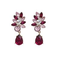 Approvisionnement Du Commerce Extérieur Chaud Coréenne Style Tempérament Tendance Verre Coloré Cristal Fleurs Géométrique Boucles D'oreilles Boucle D'oreille Accessoires Femmes main image 2