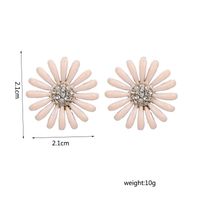 Korean Fresh And Sweet Resin Flower Pink Diamond Combination Earrings Accessories Women&#39;s Wholesale main image 6