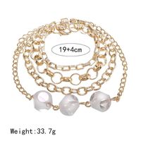 Europe Et En Amérique Croix Frontière Hot Creative Personnalité Blanc Géométrique Boule De Cristal Bracelet De Mode Multi-couche Alliage Chaîne Bracelet main image 6