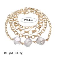 Hot Selling Creative White Geometric Ball Crystal Bracelet Fashion Multilayer Alloy Chain Bracelet main image 6